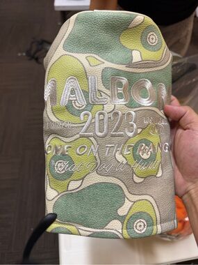 Malbon 2023 Green Camo Leather Headcover - Men's Accessory